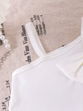 Kids clothing cross-border exclusive for european and american girls new arrival kids white vest + blue shorts baby