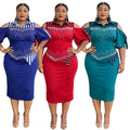 e-commerce   new slim-fit bodycon dress european and american african plus size women's dress
