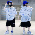 Boys' summer outfit set:  new arrival - lightweight, sporty, and stylish for older boys. cool and trendy summer wear