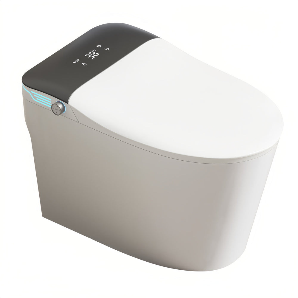 Lightweight smart toilet - fully automatic, integrated, foam-layer splash-proof, tankless, electric bidet with no water pressure limitation