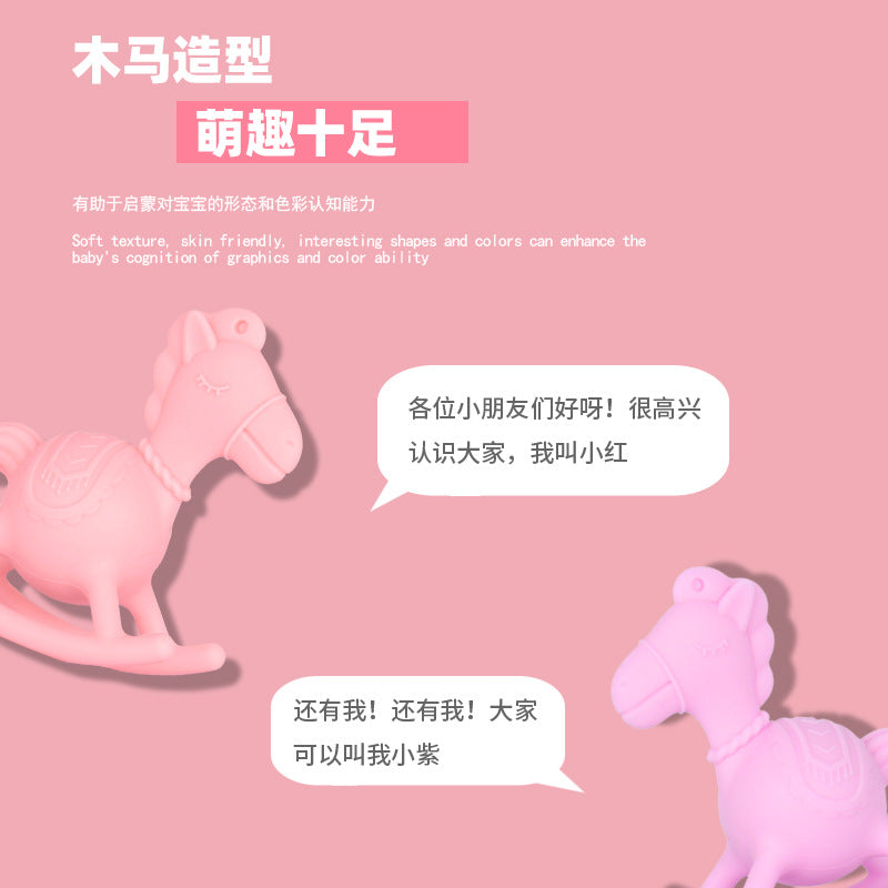 Cross-border new product baby rattle toothpaste food grade silicone bell toy baby molar teething soothing biting glue