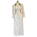 European and american cross-border women's fashion  summer new striped jacket halter vest wide-leg pants set
