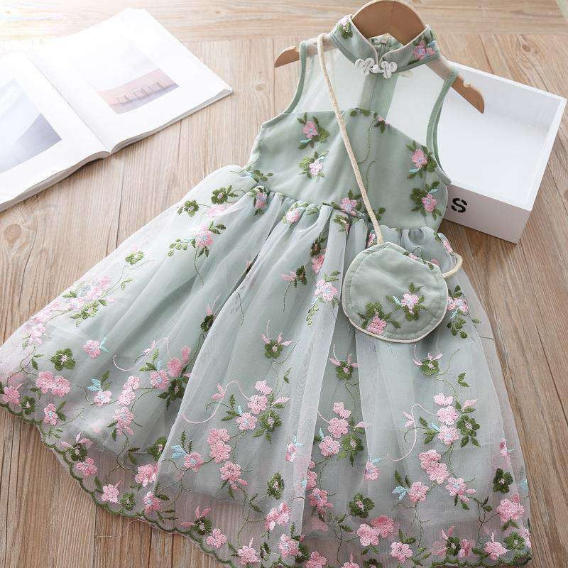 Korean style children's clothing: new summer embroidered girls' dress - stylish long-sleeved princess dress for kids