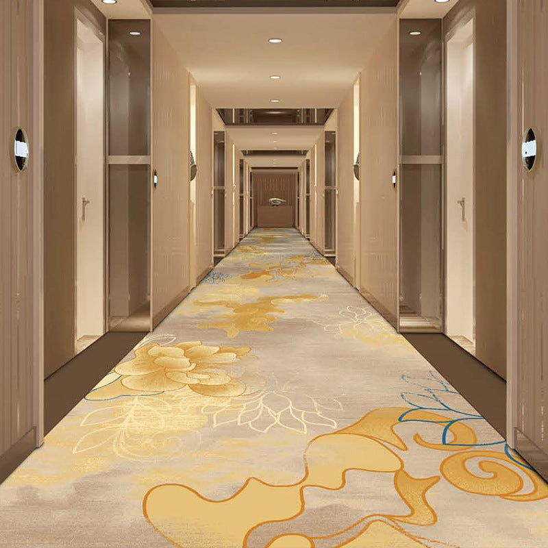 Hotel corridor aisle carpet new chinoiserie nylon printing 800g thickeneded flame retardant b1 pass-through floor stain-resistant aisle carpet
