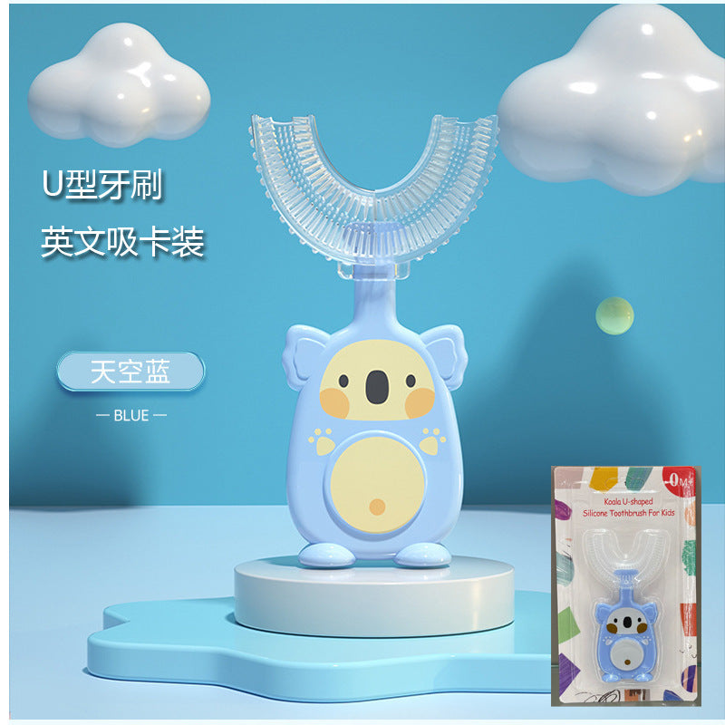 English card new manual children's U-shaped toothbrush silicone toothbrush baby mouth type oral cleaning manual U-shaped