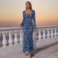 dopamine  autumn new arrival: high-end, elegant, and effortless long-sleeve mesh maxi dress