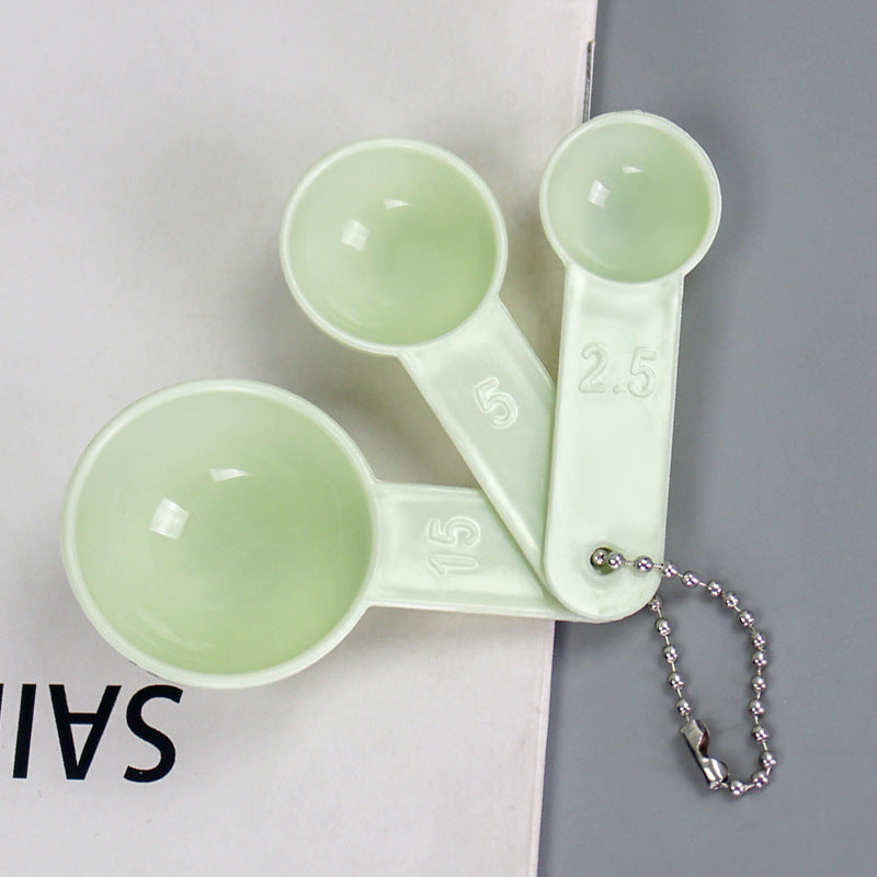 Beauty mask spoon makeup tool seaweed mask powder measuring spoon 2.5/5/15ml mask spoon chain three spoons