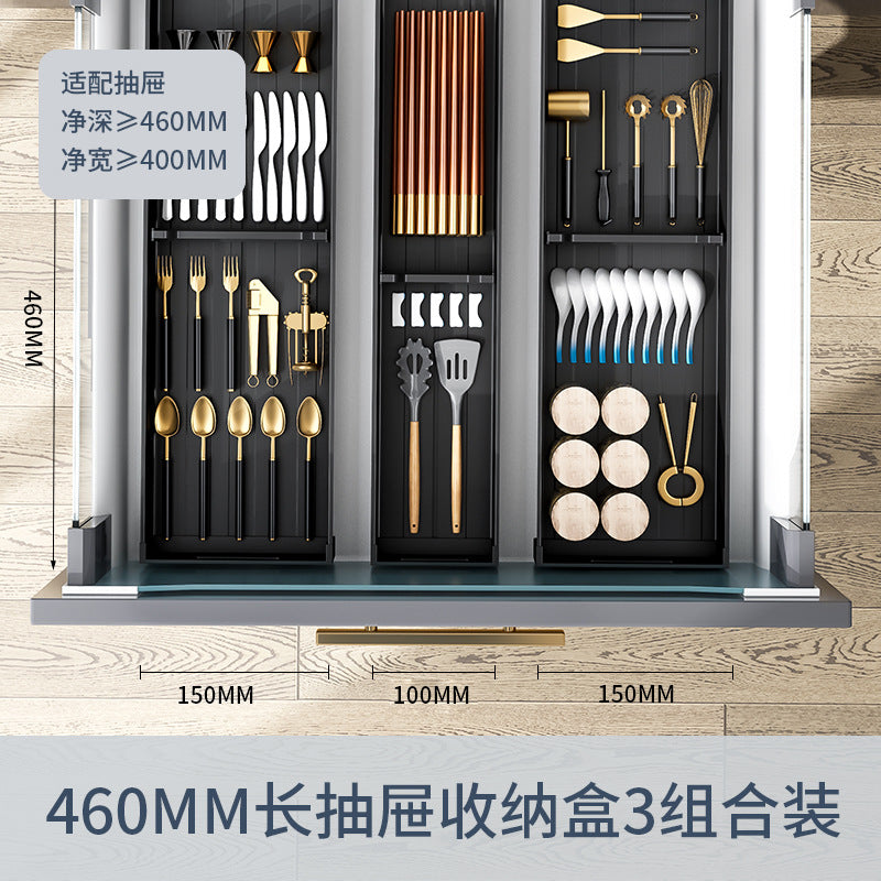 Kitchen drawer storage box partition tableware household finishing cabinet built-in grid knife fork chopsticks kitchen utensils rack
