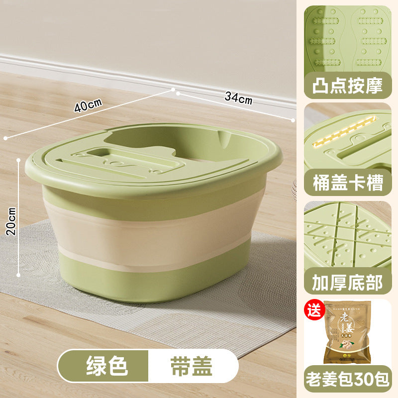 Collapsible foot soak bucket - portable, thickened foot bath basin for home use - calf-height, insulated foot washing basin - dropshipping available