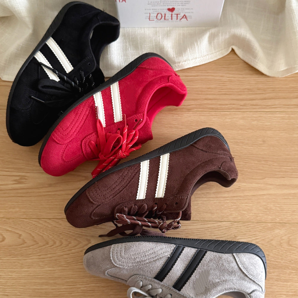 Suede flats german training shoes women's 2026 new arrivalautum women's shoes best selling easiest for match agan shoes sports casual sneakers