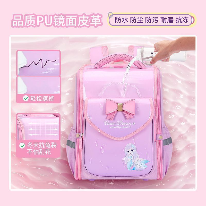 cute, good-looking, large-capacity, burden-reducing girl backpack, spine-protecting, lightweight, kidsren's primary school student schoolbag wholesale