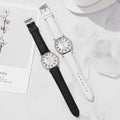 2023 new geneva watch: mother-of-pearl dial, geneva leather strap, large number fashion women's watch for export