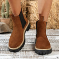 plus size short boots for women fall and winter new arrival square heel suede boots casual round toe sleeve export women's boots wholesale