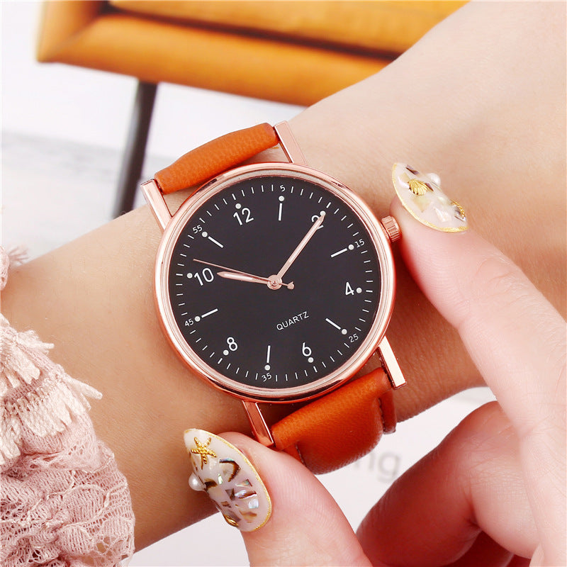 Factory direct luminous women's watch - minimalist digital leather strap quartz wristwatch - unisex casual watch for her
