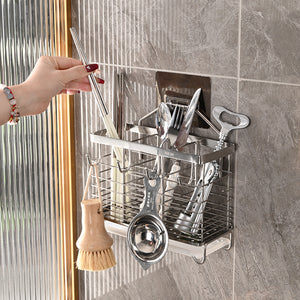 Stainless steel chopstick holder kitchen chopstick cage wall-mounted chopstick organizer home utensil holder knife spoon chopstick tube storage rack