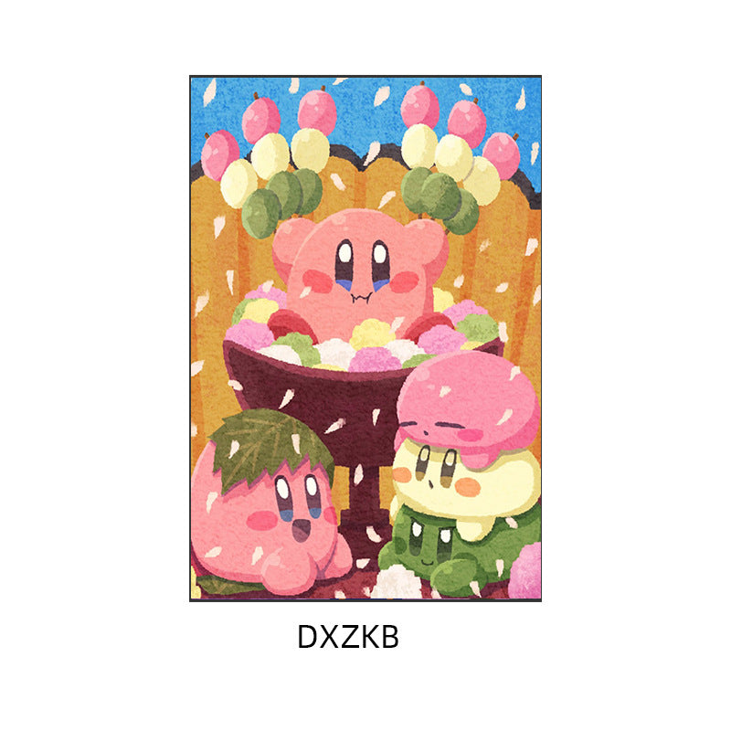 Star Kirby decorative painting pink girl bedroom children's room hanging painting cartoon animation cute princess bedside mural