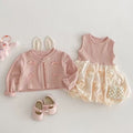 New arrival baby girl style princess baby autum bag butt skirt suit first birthday long sleevestwo-piece set cake bag butt skirt