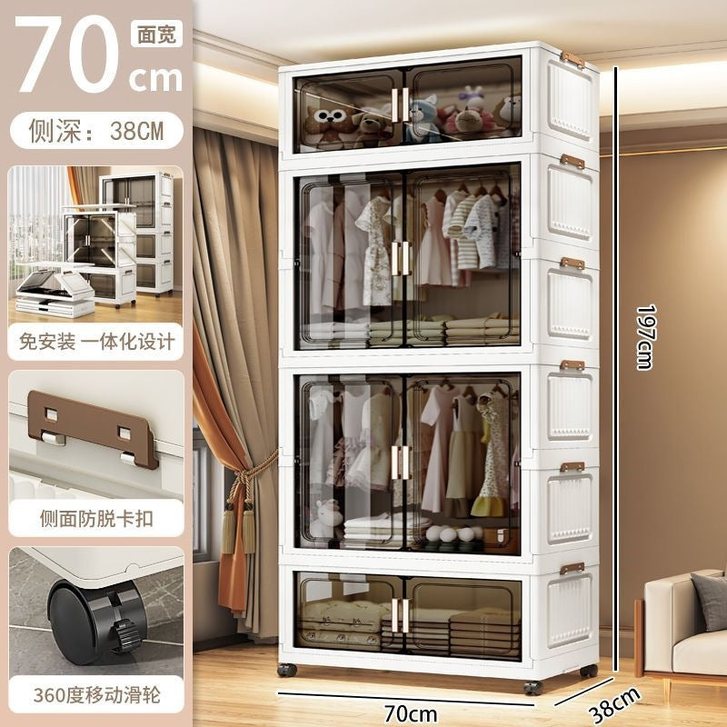 Installation-free children's wardrobe, baby snacks and sundries, foldable storage cabinet, baby wardrobe, for home storage cabinet