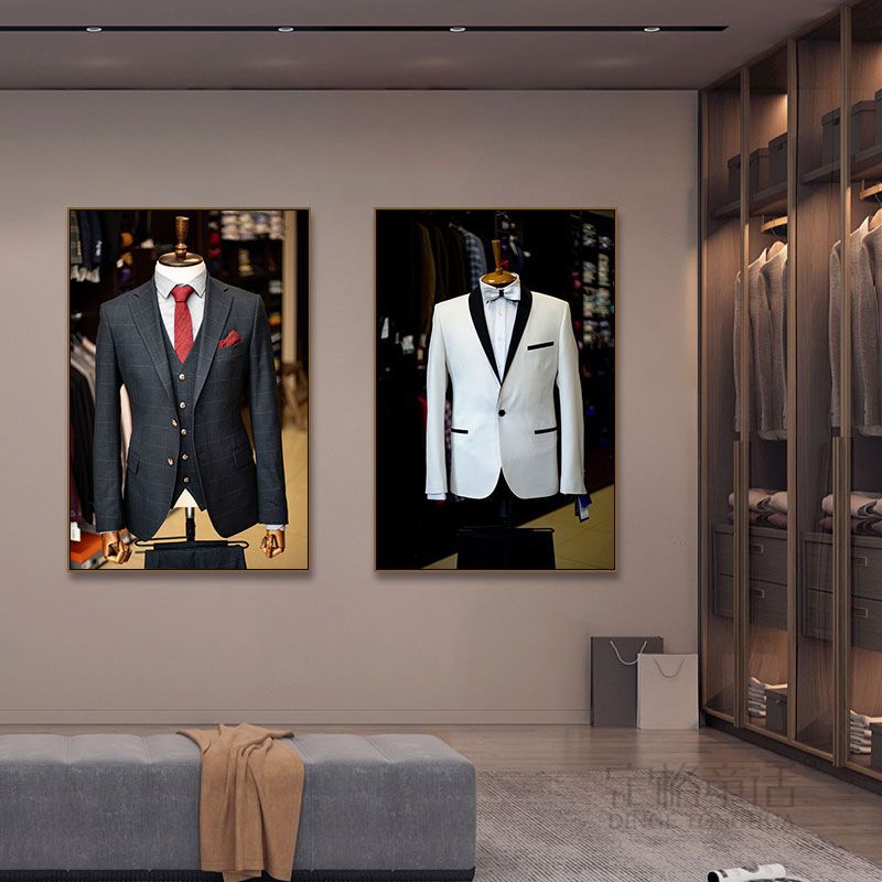 High-end suit gift men's clothing decorative painting clothing store wall mural design studio sewing hanging painting