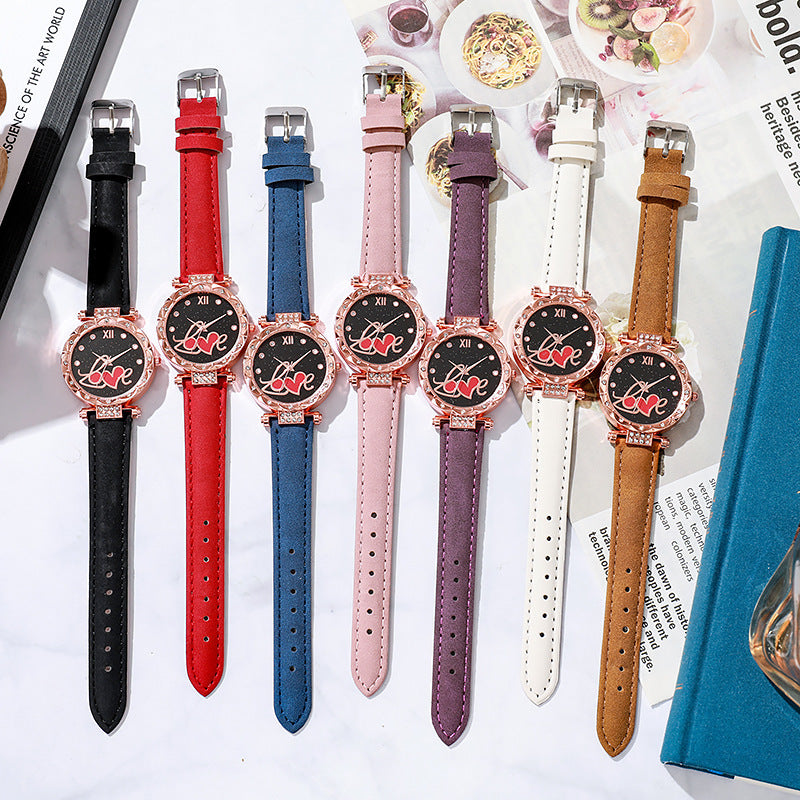 New arrival diamond-encrusted fashioncasual belt watch women's casual student quartz women's watch manufacturer wholesale watch