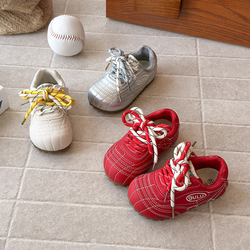 ins children's moral training shoes 2025 spring and autumn new Korean version girls soft-soled Forrest Gump shoes boys casual sports shoes