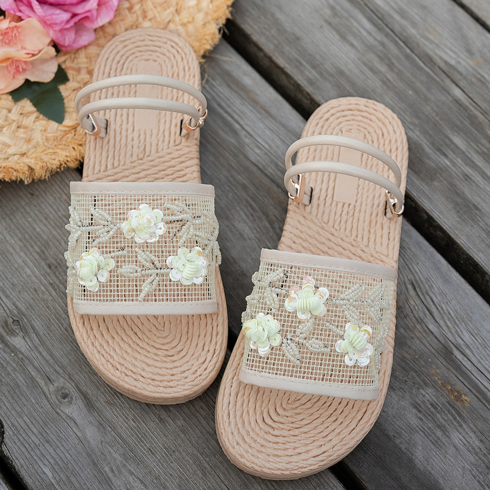 summer new arrival: plus-size women's casual comfortable mesh fashion flat sandals for wholesale (export)