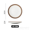 Japanese ceramic striped plate - creative steak plate, pasta plate, retro sushi plate - restaurant commercial serving plate - wholesale