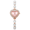 New arrivalfashionelegant small rhinestone women's watch heart diamond-encrusted preppy style small dial pearl bracelet watch
