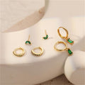 2024 new luxury geometric zircon cartilage earrings - unique, high-end copper plated gold earring set for women