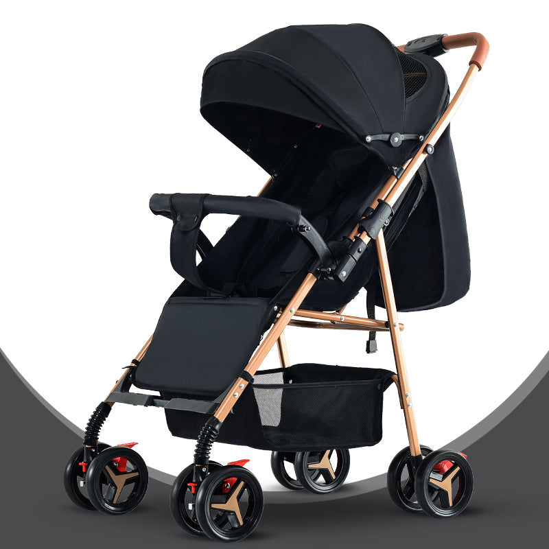 Baby stroller - lightweight, foldable, reclining, two-way, four-wheel pushchair - one-click fold - dropshipping available