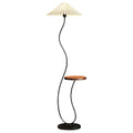 Pleated floor lamp storage rack all-in-one living room sofa coffee table table lamp scandinaviancasual smart wireless charging ambient light