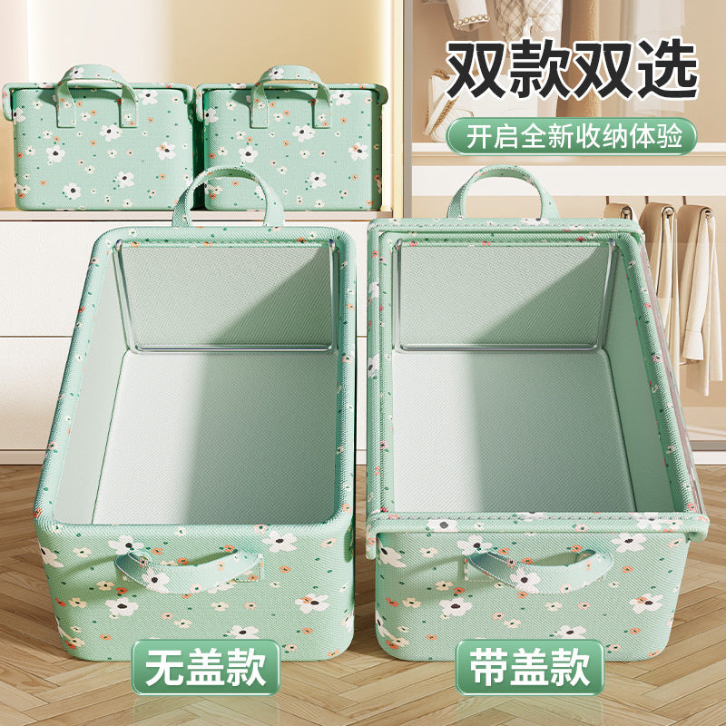Small flower storage box Clothes storage basket Household living room Dormitory storage box Clothes pants storage Fabric finishing box