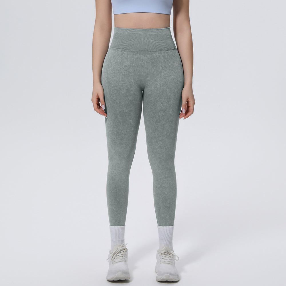 seamless sand-washed yoga pants, high-waisted, tummy-control, butt-lifting, tight-fitting athletic leggings, sweat-wicking and breathable running and fitness pants