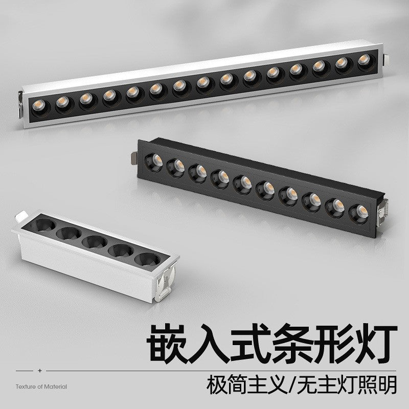 Embedded grille line light led strip spotlight ceiling light Zhongshan lighting corridor living room without main light lighting