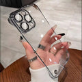 Suitable for iphone 16 electroplated pc frameless mobile phone case 15 transparent apple 14 comes with lens film all-inclusive hard case
