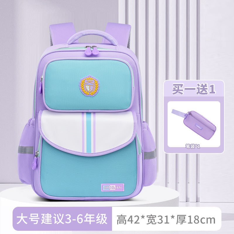 New primary school schoolbags for children in grades 3-6 to reduce the burden and wear-resistant Shaodong students  wholesale, light and cute