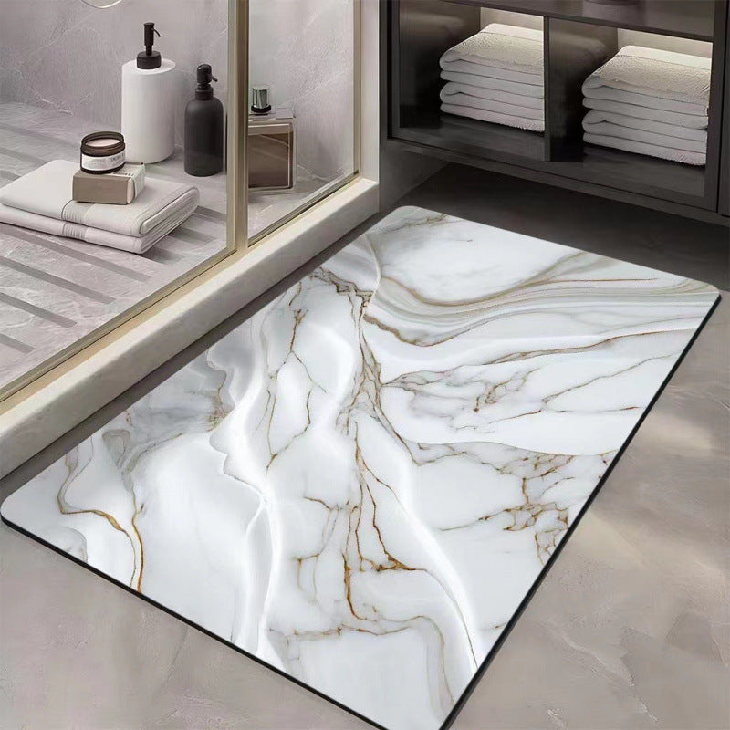 marble pattern diatom mud floor mat for home bathroom door absorbent mat non-slip mat bathroom quick-drying foot mat