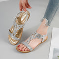 2025 summer new arrivals: plus size rhinestone flat sandals - european & american style chunky platform thong beach sandals