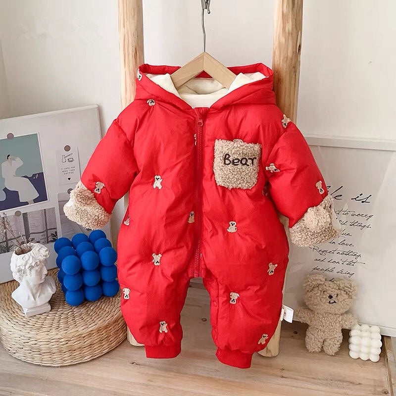 Super cute baby onesie, perfect for fall and winter. this padded, thickened romper is ideal for both baby boys and girls. a cozy, fleece-lined outfit for newborns, perfect for outings