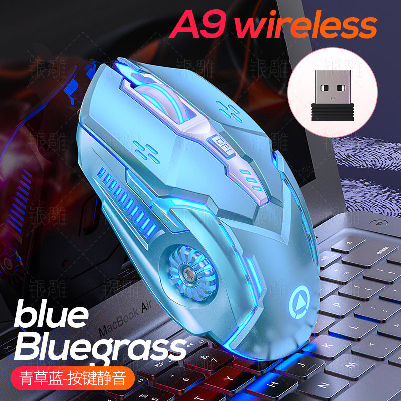 Silver sculpt a9 illuminated silent gaming wireless mouse - pink edition for laptops - cross-border private mold wholesale