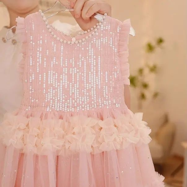 Girls' princess dress -  summer new arrival - super stylish dress for baby girls - children's formal gown - sequined hanfu style - trendy