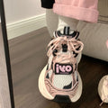 Dad shoes for women 2026 spring and summer new arrival european thick bottom breathable mesh color matching running casualeasiest for match sports women's shoes