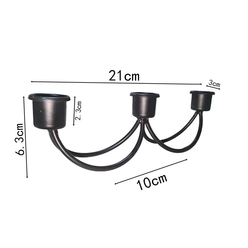 Nordic retro iron candlestick european style gold birthday home dining table candlelight dinner decoration props romantic