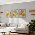 No-drill iron art wall decor - modern minimalist entryway, living room accent wall hanging - nordic metal decor