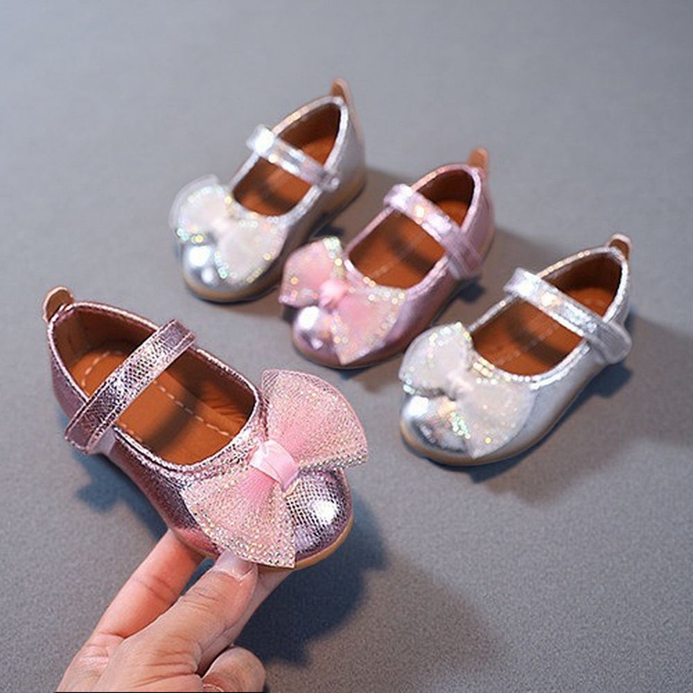 Girls' leather shoes - spring/autumn collection, new summer styles, soft sole children's shoes, spring/summer new arrivals with bow detail
