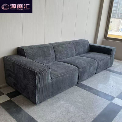 Compression sofa vacuum compression module sofa corduroy fabric tofu block sofa straight sofa