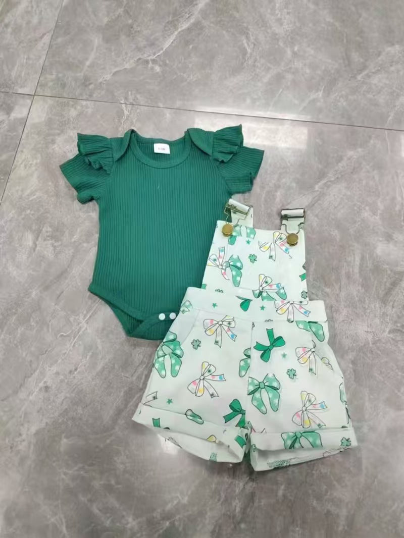 Children's clothing  cross-border fashionsummer children's clothing multi-color short-sleeved khaki + full printed picture
