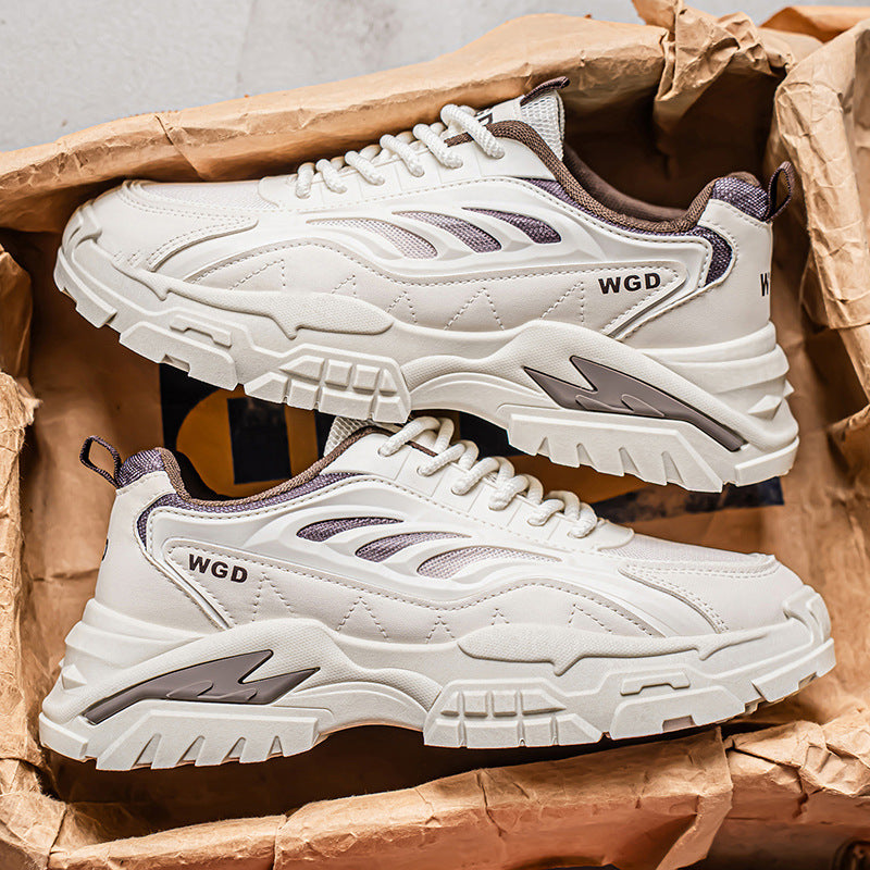 Men's chunky sneakers 2025 new winter versatile casual running shoes men's thick-soled casual athletic shoes