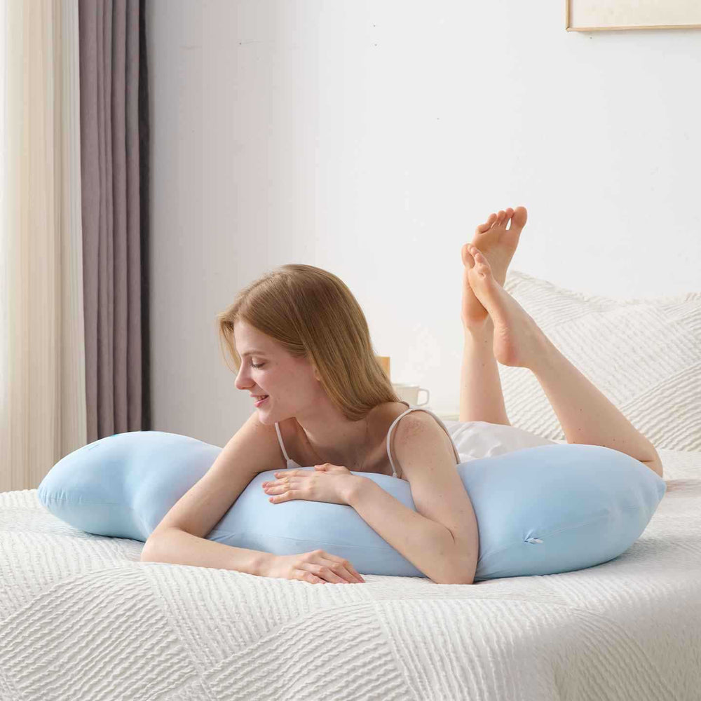 Cute comfortable ice silk cool cat long pillow for girls to sleep on their sides and legs handy gadget for sleeping