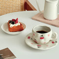 High-style ceramic hand-painted coffee cup and saucer set, breakfast mug, ceramic mug with handle, perfect for home use or as a gift